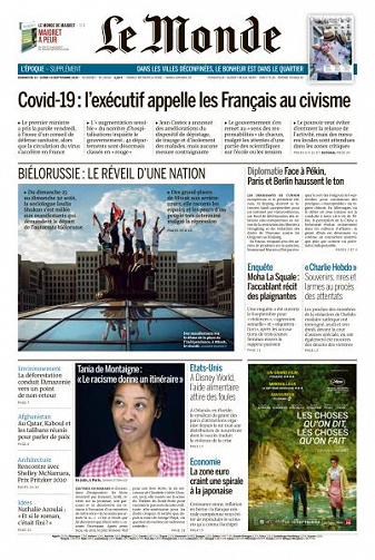 Le Monde du Dimanche 13 et Lundi 14 Septembre 2020