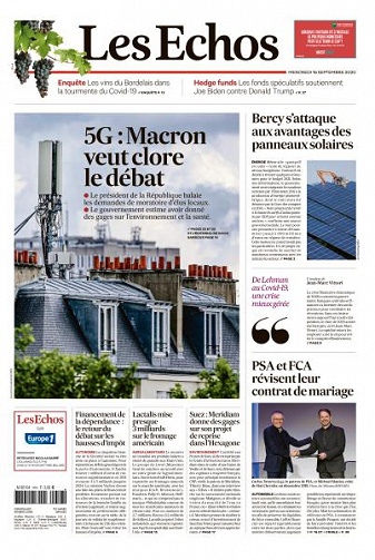 Les Echos du Mercredi 16 Septembre 2020