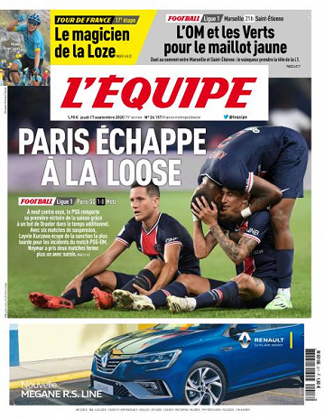 L’equipe du Jeudi 17 Septembre 2020
