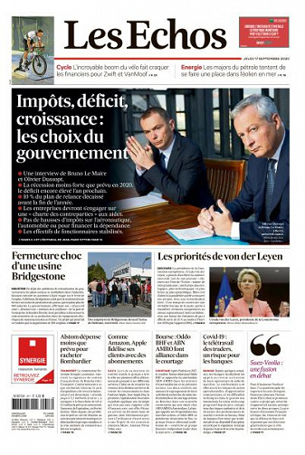 Les Echos du Jeudi 17 Septembre 2020