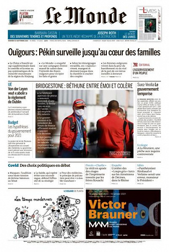 Le Monde du Vendredi 18 Septembre 2020