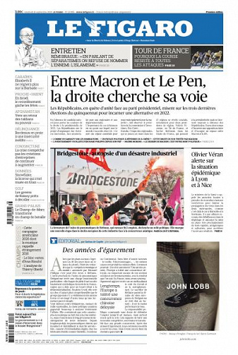 Le Figaro du Vendredi 18 Septembre 2020
