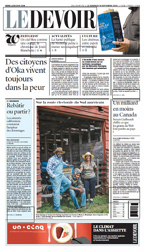Le Devoir (CA, Québec) - Vendredi 18 Septembre 2020