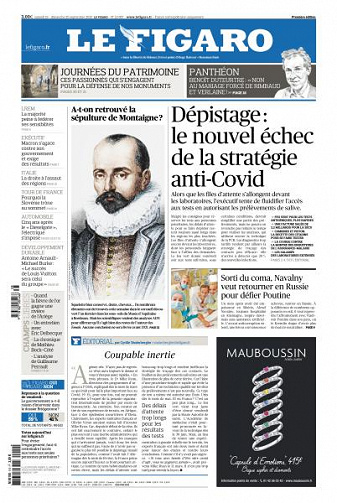Le Figaro du Samedi 19 et Dimanche 20 Septembre 2020