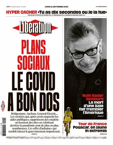 Libération du Lundi 21 Septembre 2020