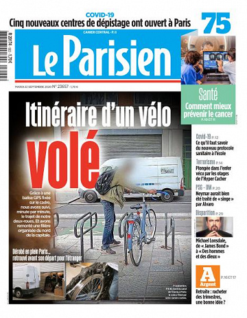 Le Parisien du Mardi 22 Septembre 2020