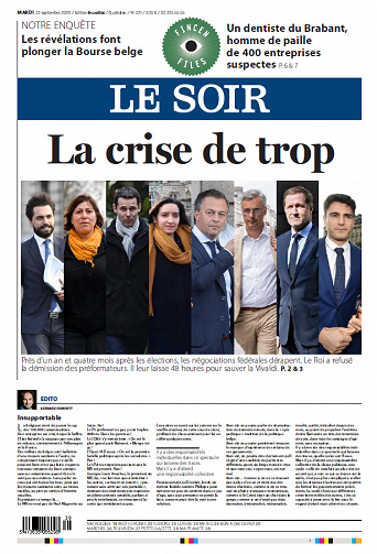 Le Soir Edition Bruxelles - Mardi 22 Septembre 2020
