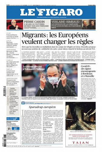 Le Figaro du Mercredi 23 Septembre 2020