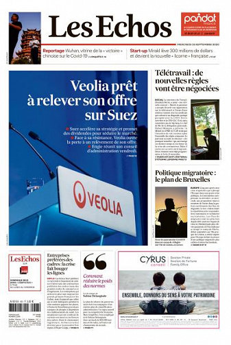 Les Echos du Mercredi 23 Septembre 2020
