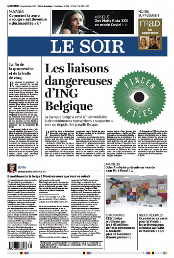 Le Soir Edition Bruxelles - Mercredi 23 septembre 2020