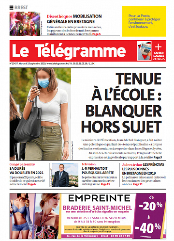 Le Télégramme Brest - Mercredi 23 Septembre 2020