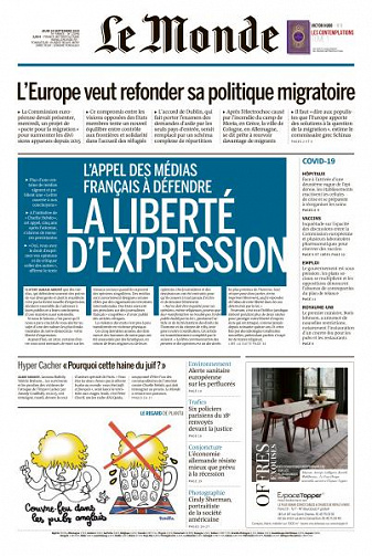 Le Monde du Jeudi 24 Septembre 2020