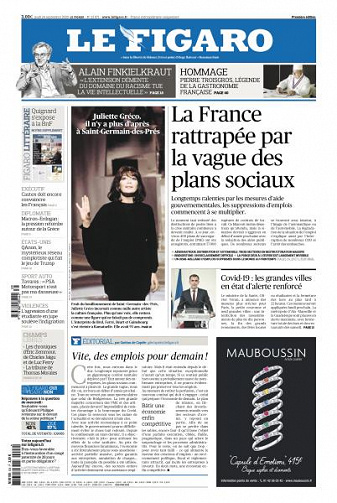 Le Figaro du Jeudi 24 Septembre 2020