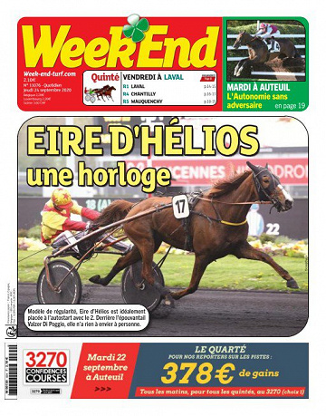 Week end du jeudi 24 septembre 2020