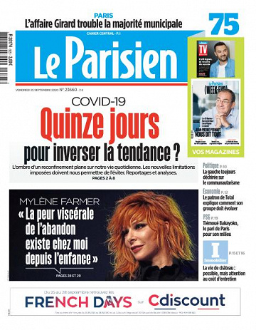 Le Parisien du Vendredi 25 Septembre 2020