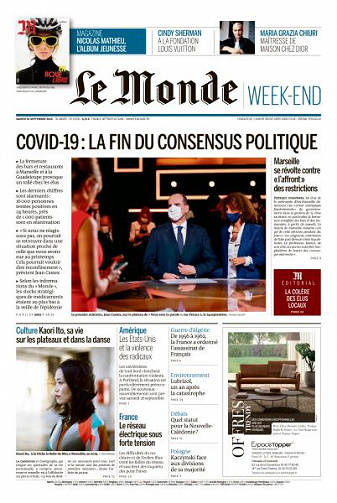 Le Monde du Samedi 26 Septembre 2020