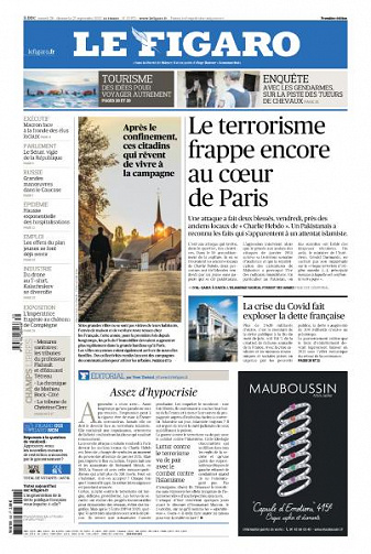 Le Figaro du Samedi 26 Septembre 2020
