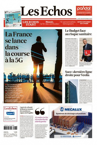 Les Echos du Lundi 28 Septembre 2020