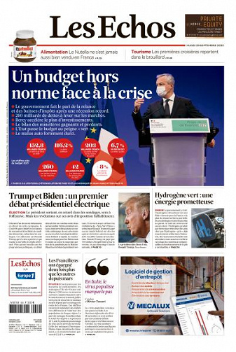 Les Echos du Mardi 29 Septembre 2020
