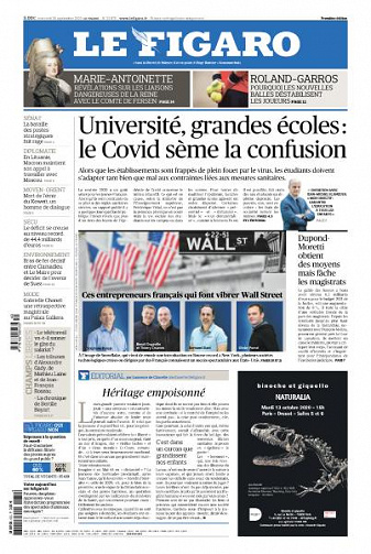Le Figaro du Mercredi 30 Septembre 2020