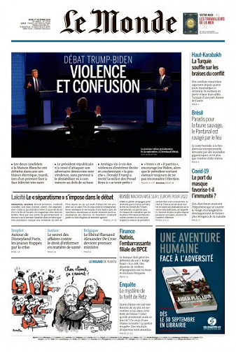 Le Monde du Jeudi 1er Octobre 2020