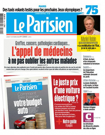 Le Parisien du Jeudi 1er Octobre 2020