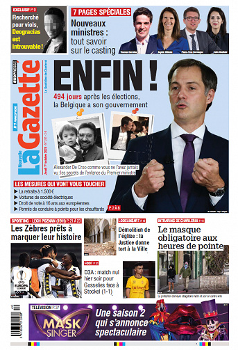 La Nouvelle Gazette  Charleroi - Jeudi 1er Octobre 2020