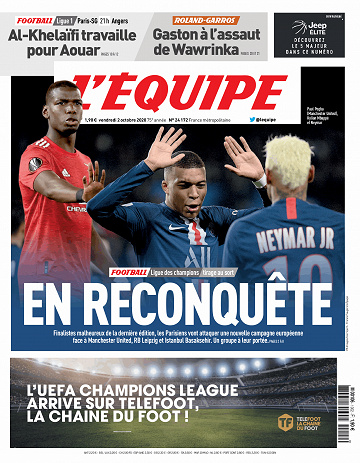 L’equipe du Vendredi 2 Octobre 2020