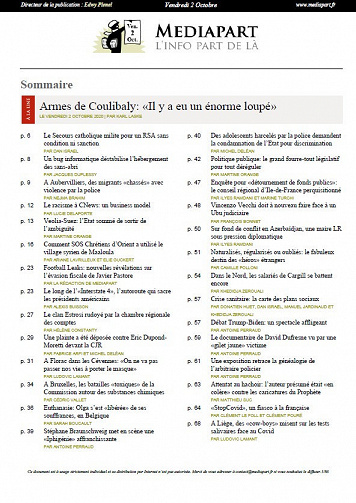 Mediapart - Vendredi 2 Octobre 2020