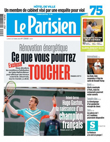 Le Parisien du Lundi 5 Octobre 2020
