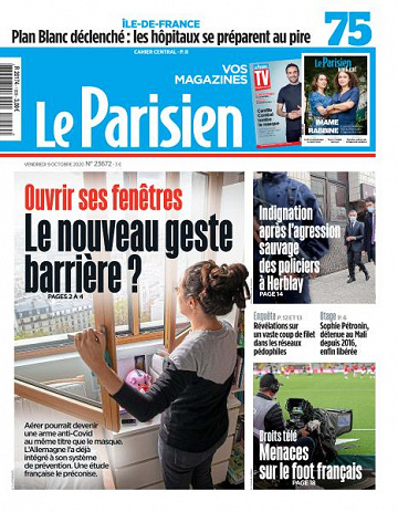 Le Parisien du Vendredi 9 Octobre 2020