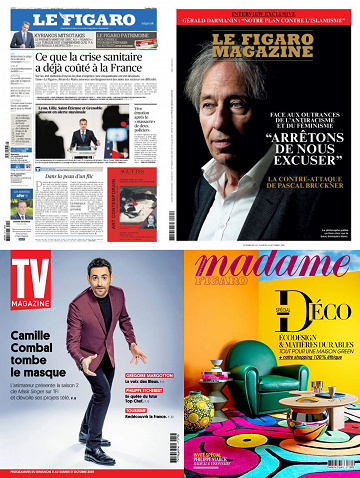 Pack Le Figaro et ses 3 suppléments - Vendredi 9 Octobre 2020