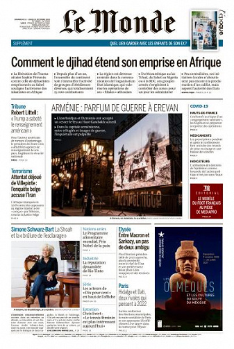 Le Monde du Dimanche 11 et Lundi 12 Octobre 2020