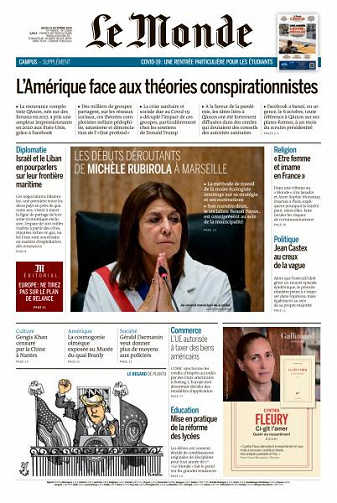 Le Monde du Jeudi 15 Octobre 2020