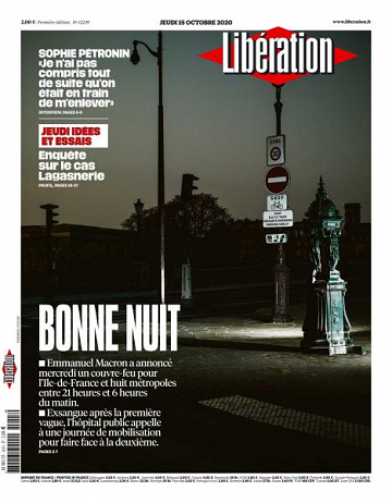 Libération du Jeudi 15 Octobre 2020