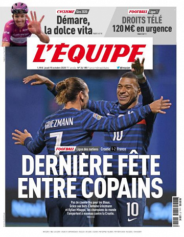 L’equipe du Jeudi 15 Octobre 2020