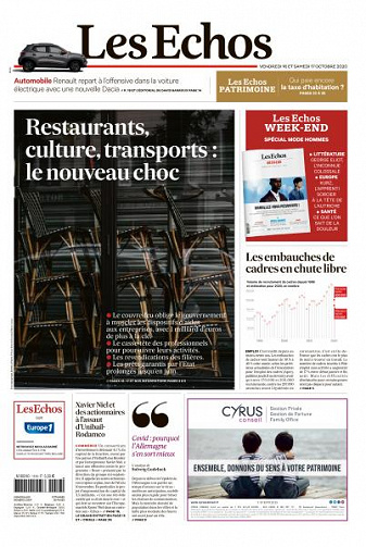 Les Echos du Vendredi 16 Octobre 2020