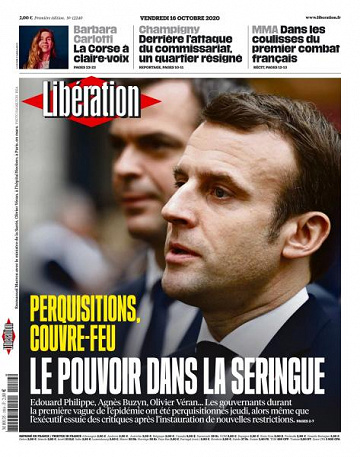 Libération du Vendredi 16 Octobre 2020