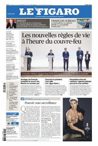 Le Figaro du Vendredi 16 Octobre 2020