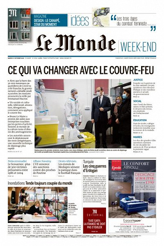 Le Monde du Samedi 17 Octobre 2020