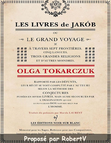 Olga Tokarczuk - Les Livres de Jakób (2018)
