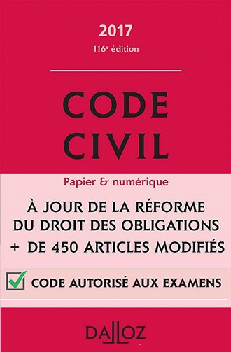 Code Civil Français 2017 Dalloz [Complet]