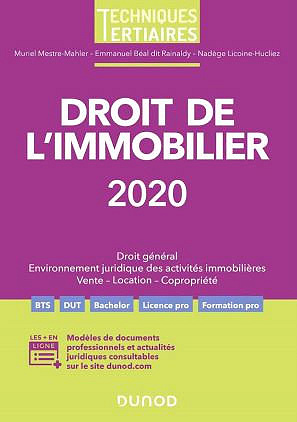 Droit de l’immobilier 2020 - Collectif