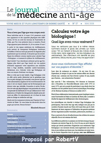 Le Journal de la Médecine Anti-Âge N°17 - Mai 2018