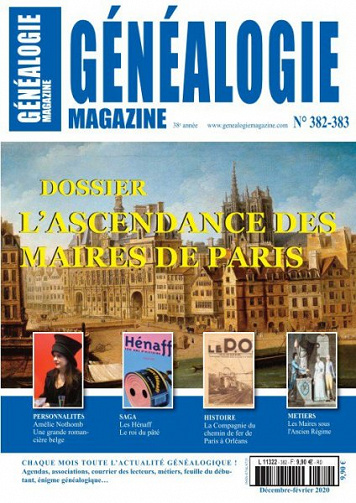 Généalogie N°382-383 - Décembre 2019 - Février 2020