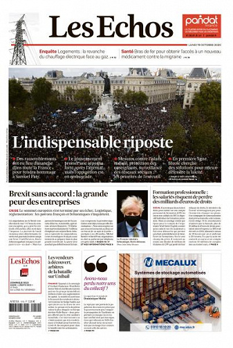Les Echos du Lundi 19 Octobre 2020