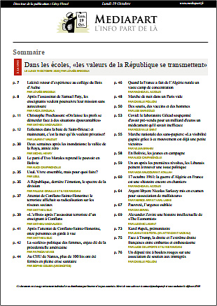 MEDIAPART du Lundi 19 Octobre 2020