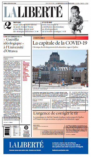 Le Devoir (CA, Québec) - Mercredi 21 octobre 2020