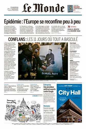 Le Monde du Jeudi 22 Octobre 2020