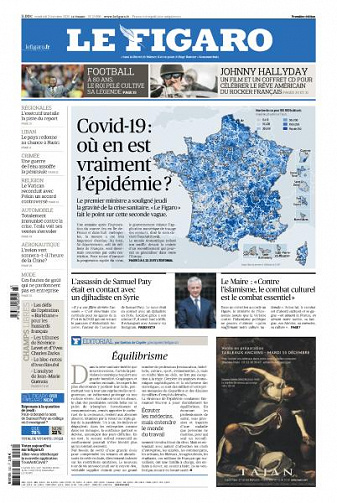 Le Figaro du Vendredi 23 Octobre 2020